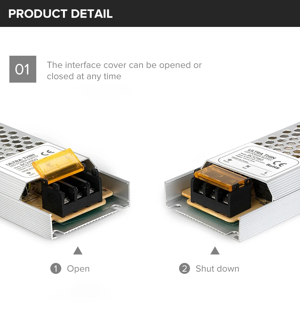 Ultra Thin LED Power Supply AC190 240 to DC12 24V 60 100 150 200 300 400 500W Transformer Adapter Driver Fcob Ws2815 Light Strip