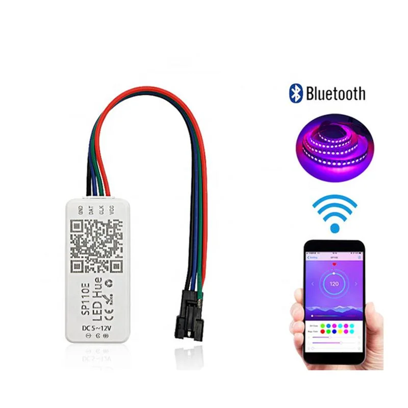 1m 2m 3m 4m 5m Ws2812b LED Strip Individually Addressable Smart RGB LED Light Bluetooth Controller Sp110e +Adapter DC5V