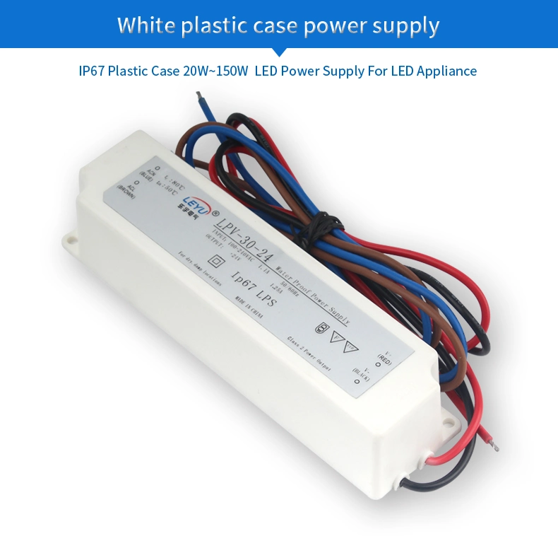 LED Driver Switching Power Supply IP67 Waterproof 30W 24 Volt DC Power Supply