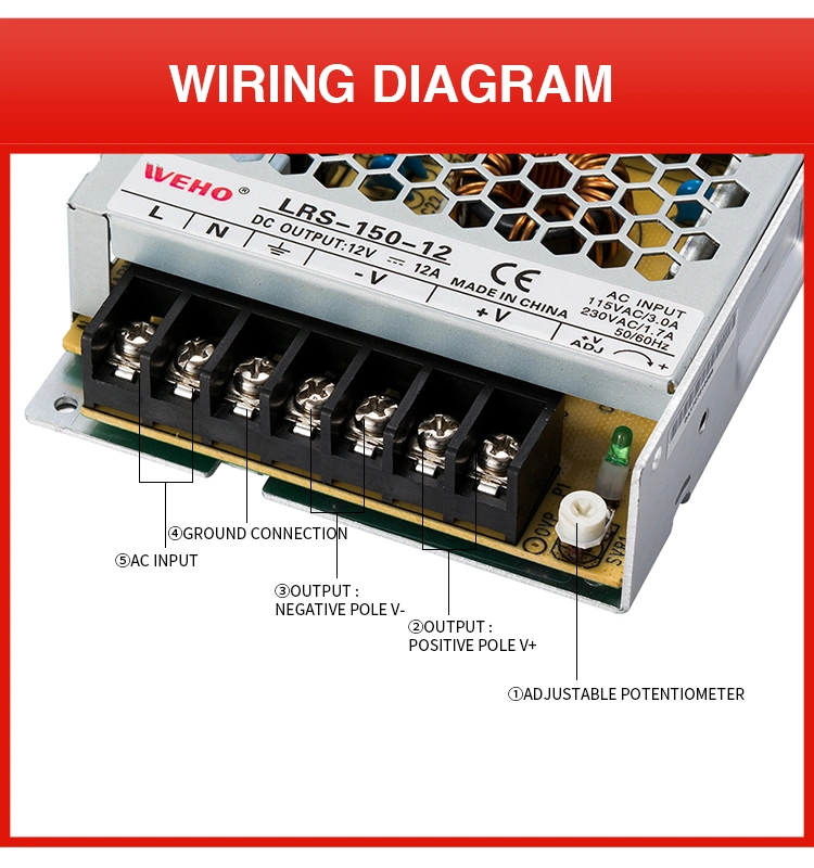 LED Driver Power Supplies 24V Lrs-400-24 400watt 5A 10A 15A Industrial CCTV CE RoHS Power Supply AC to DC Switching Power Supply