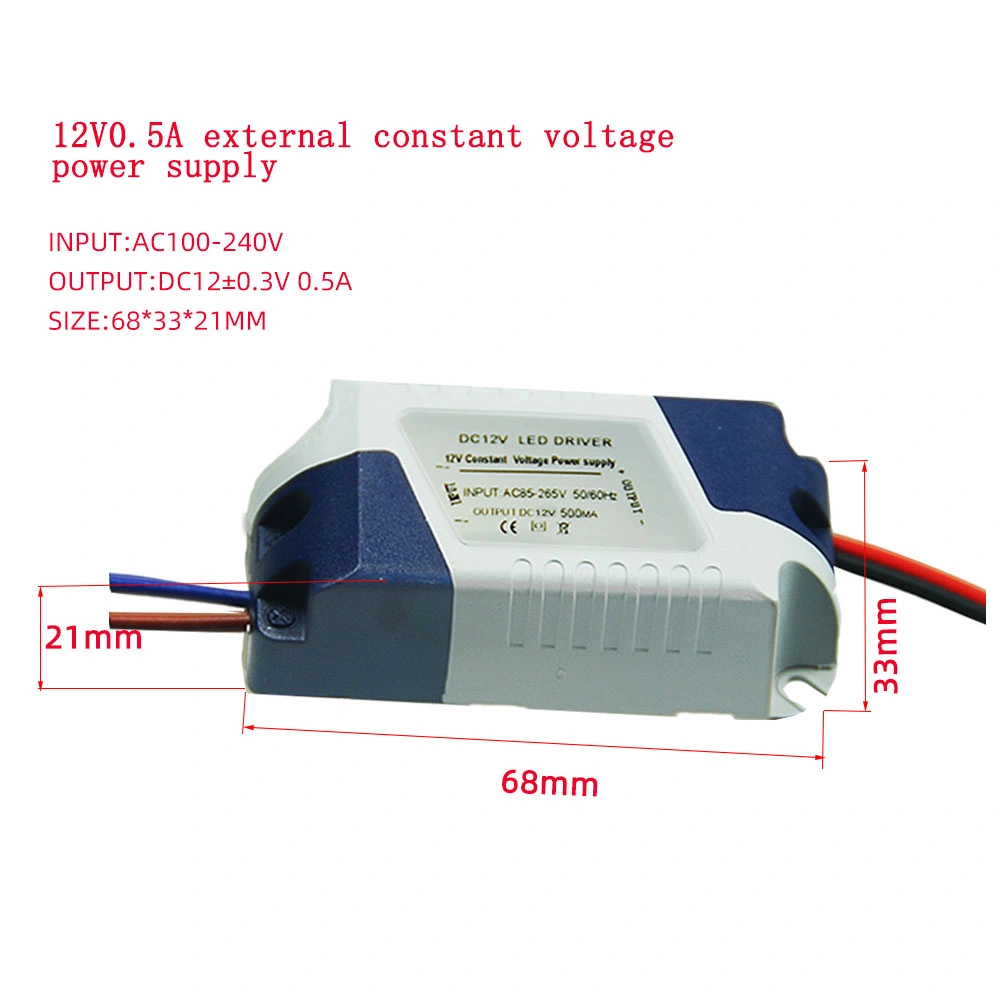 12V500mA 42*19mm Constant Voltage Power Supply with Casting for LED Striplight Smart Mirror 07