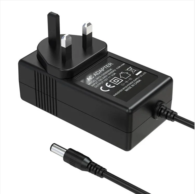 High Quality 12V 3A European Power Adapter CE RoHS GS Certificated 36W UK Standard Wall Mounted 24V1.5A CCTV Camera Power Supply