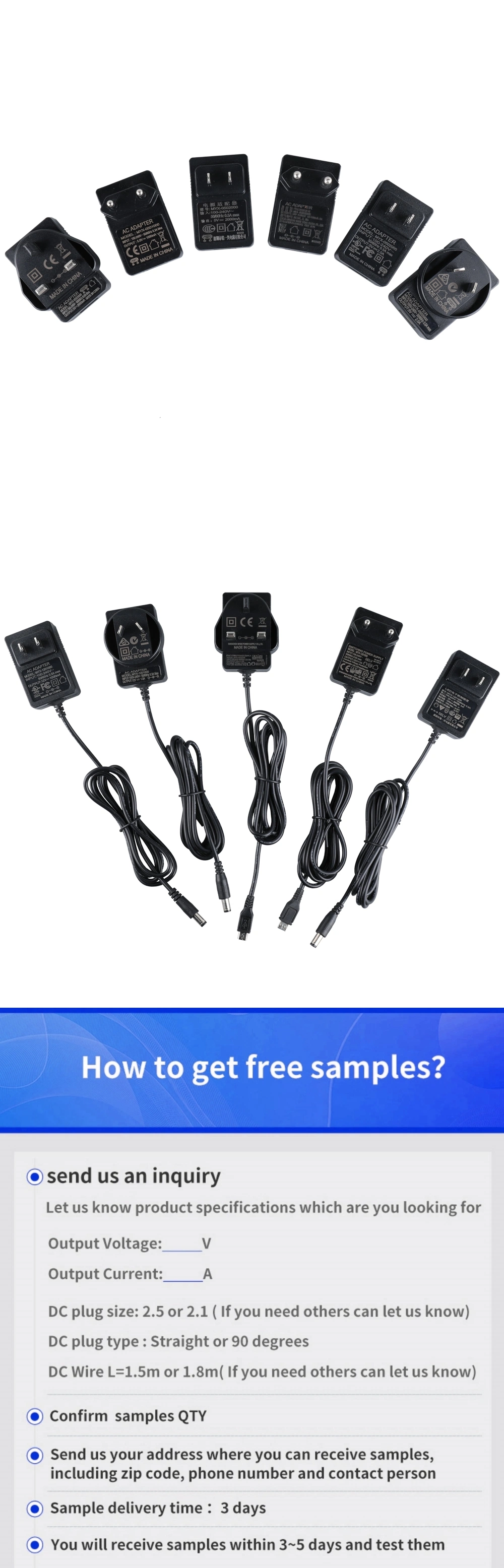 Best Price Us Plug Switching Power Adapter CCTV 12 Volt 3 AMP 36 Watt 2000mA Wholesale Power Supply with 1.2m 1.5m 2m 3m Cable