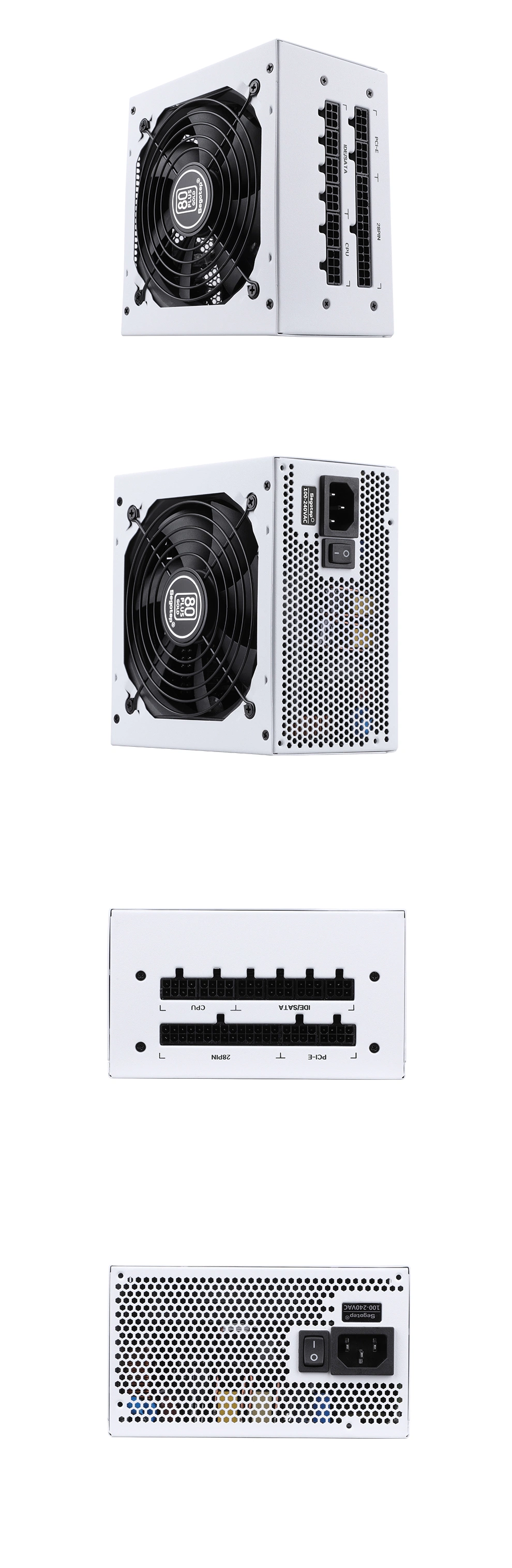 Segotep-GM750W White-80-Plus-Gold-Full-White-Color-Modular-ATX-Switching-Power-Supply-Used on-DIY Desktop-Computer