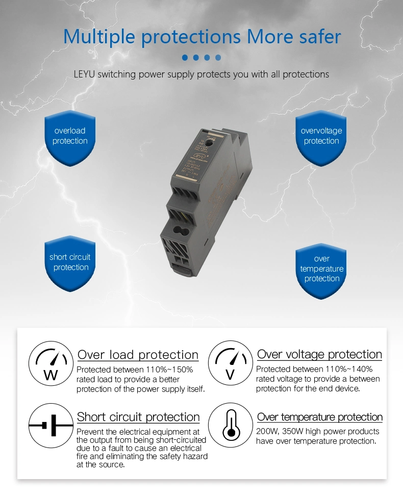 12 Volt 15W DIN Rail Mount Single Output 12V 1.25A AC DC Switching Power Supply for Access Control System