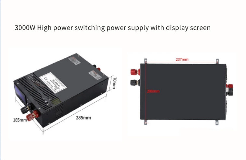 3000W Digital Display High-Power Switching Power Supply AC220V to DC12V24V 50A100A Constant Voltage and Current