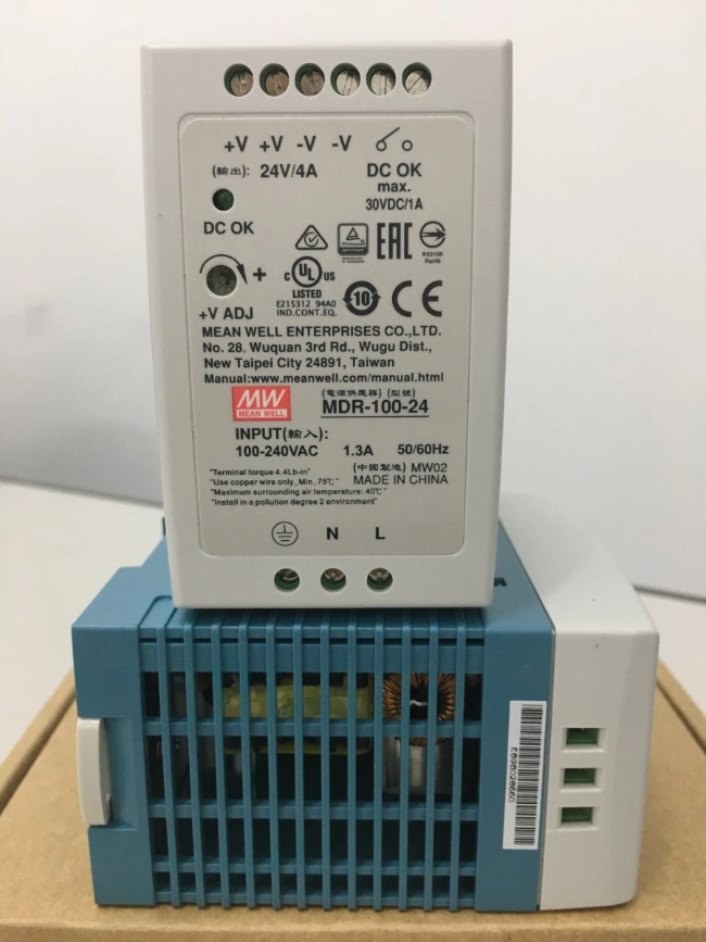 Original-New Mean-Well-Mdr-100-24 Power-Supply AC-DC-24V 4A-100-264V in-Enclosed DIN-Pfc Industrial-96W Mdr-Series Good-Price