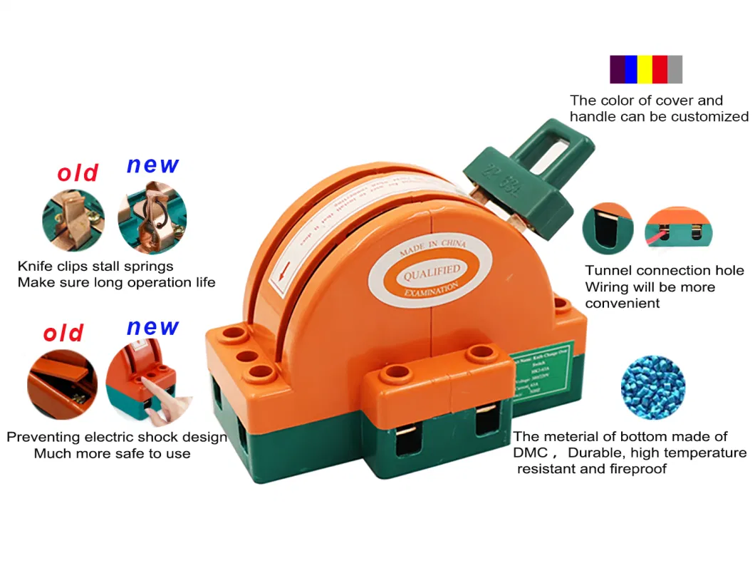 2 Pole 63A Double Power Supply Change Switch Blade Knife Switch