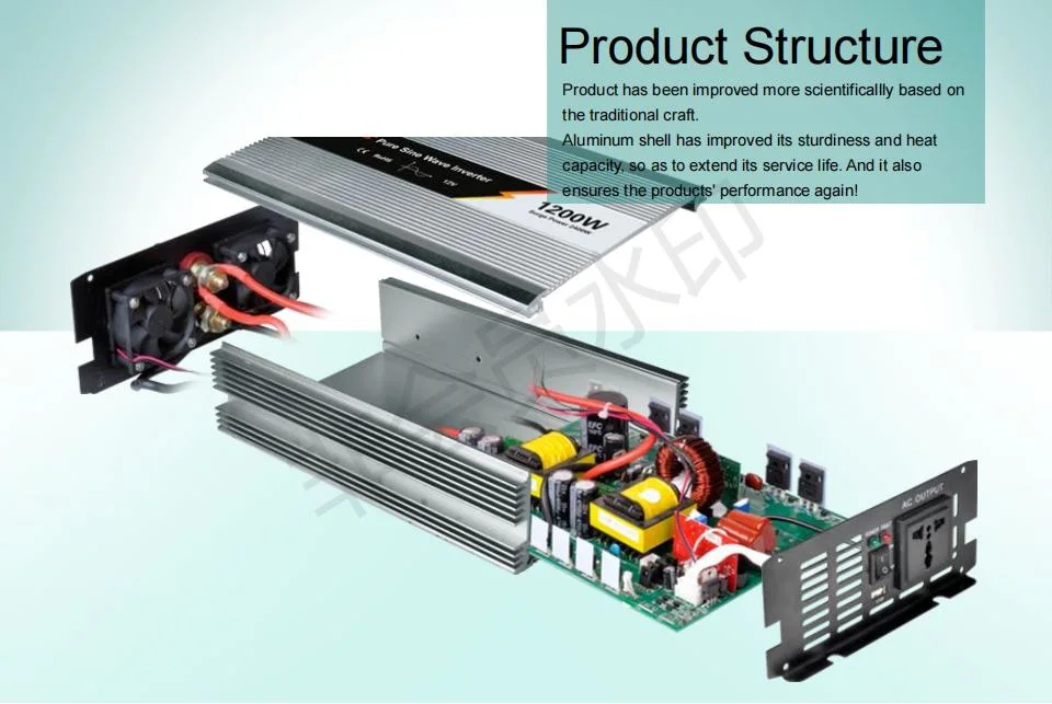 Car Power Inverter 300W 600W 1000W 1200W 2000W 3000W Pure Sine Wave 12V DC to 110V 220V Converter for Home