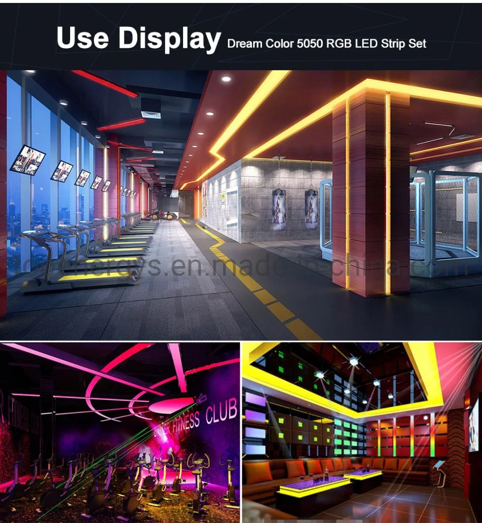 Horse Race Light Dream Color RGB Runing Changeable LED Strip 5050 5m 150 LEDs + 133 Program RF Controller + Adapter.