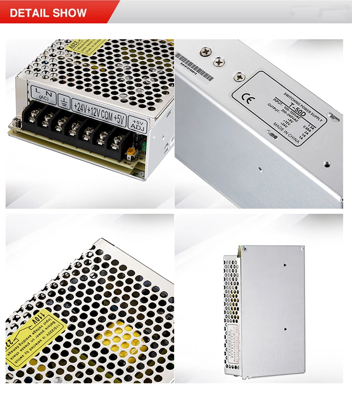 50W Triple Output Power Supply AC/DC SMPS, 5V 12 24V 48V, LED Switching Power Supply