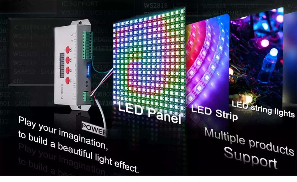 LED Decorative Light Controller LED Strip Use Spi 2048 Pixel K-1000c LED Pixel Controller