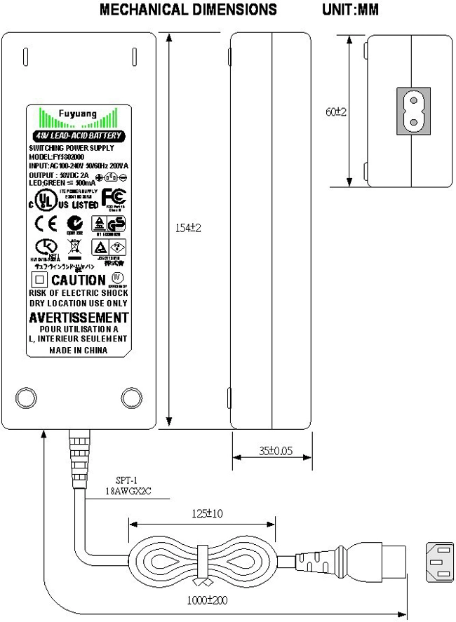 DOE VI 15V 6.5A ATX Power Supply for Mini Refrigerators