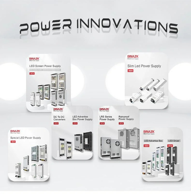 Bina 100-240VAC 12V 24V 60W 100W 200W 300W 400W SMPS Switching Industrial Power Supply