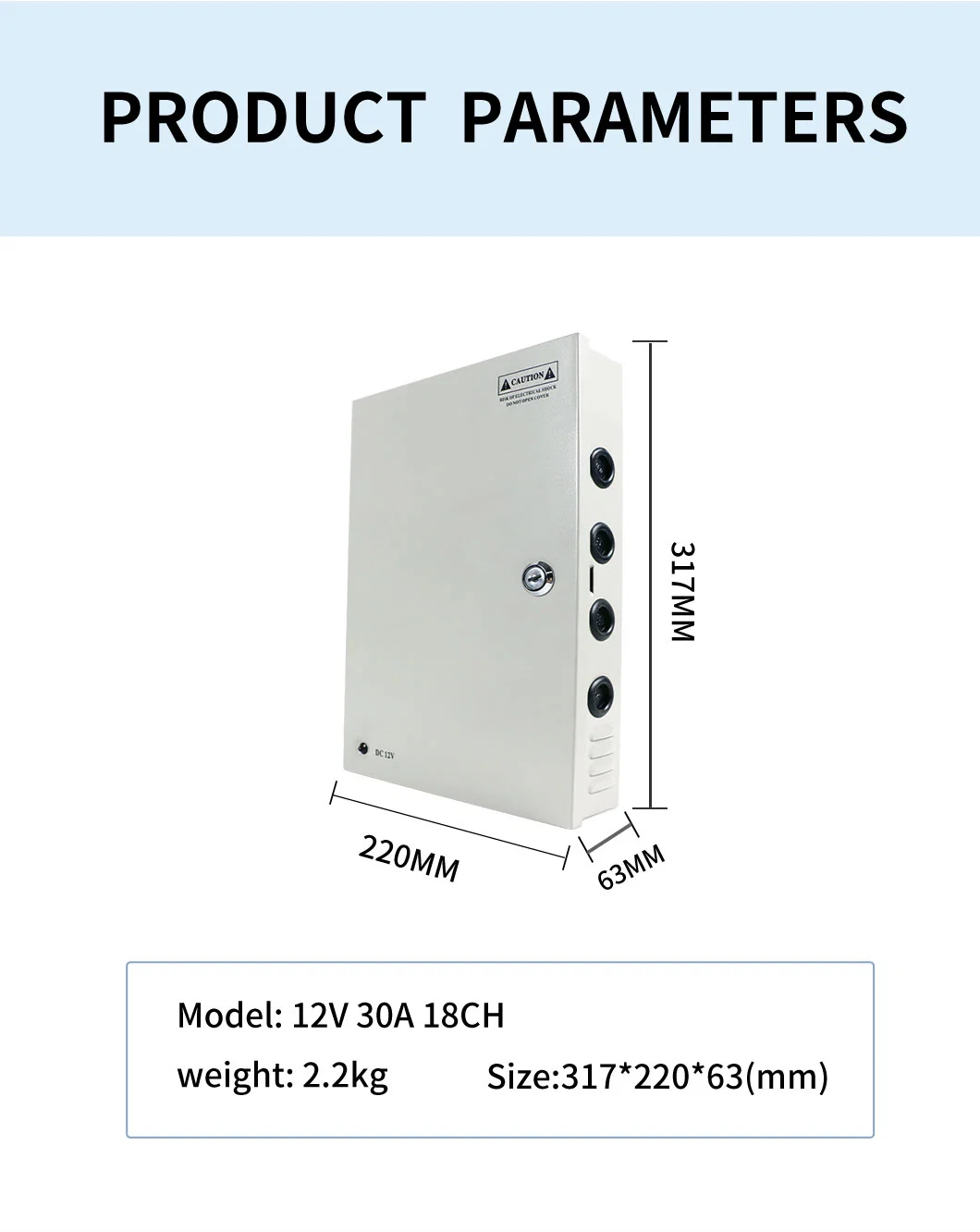 The Shampower 12V 30A 18 Fused Outputs CCTV Switching Power Supply for Security CCTV Camera