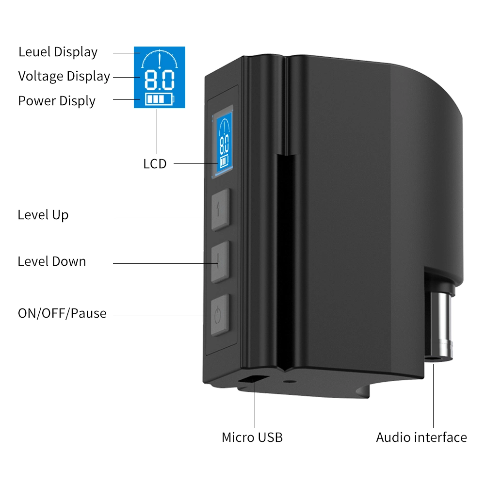 2400 mAh Battery RCA DC Interface Tattoo Battery Power Supply