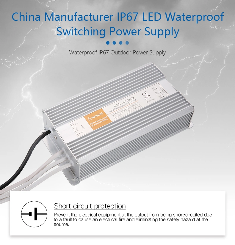 250W 12V 24V Waterproof Outdoor IP67 LED Switching Power Supply