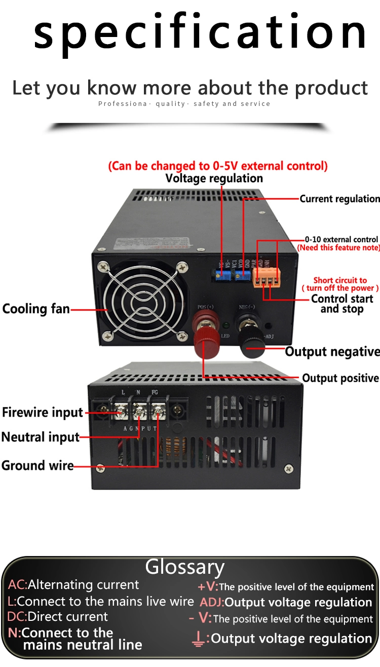 DC Power Constant Voltage Constant Current Adjustable Industrial Power AC to DC Switching Power 24V 36V 48V 60V. CE Rohs