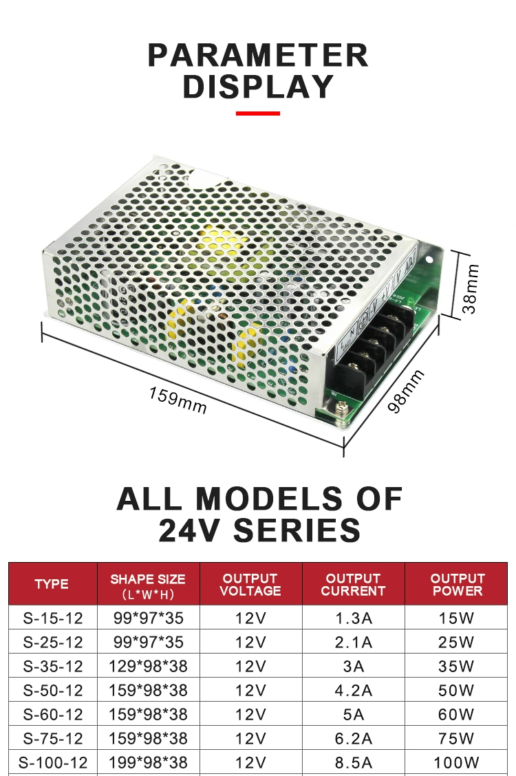 S-200W 5V 40A Single Output Switching Power Supply Indoor