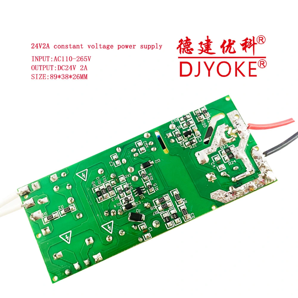 Djyoke AC DC 24V 2A Open Frame/Inner/Bare Board Module Constant Voltage Power Supply for Makeup Mirror Headlight Kitchen LED Driver 07