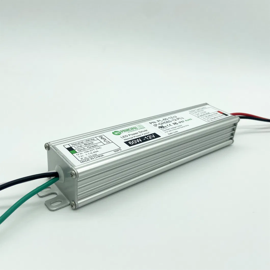 60W48V 24V 36V LED Driver Waterproof Compact LED Power Supply with 5 Years Warranty for Outdoor LED Lighting