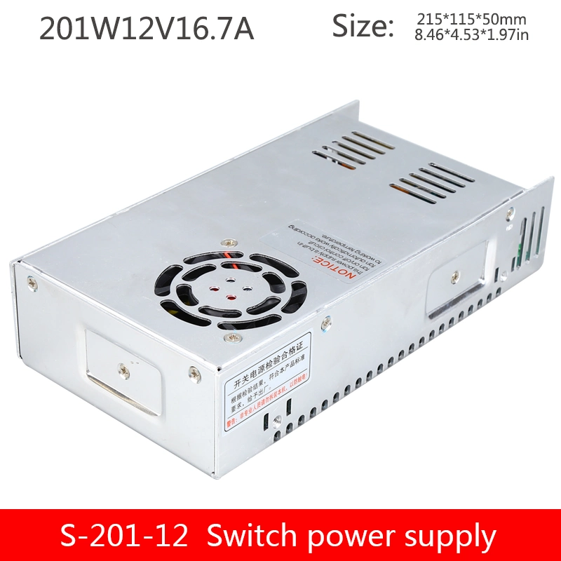 201W 12V 16A AC/DC Single Output Switch Mode Power Supply