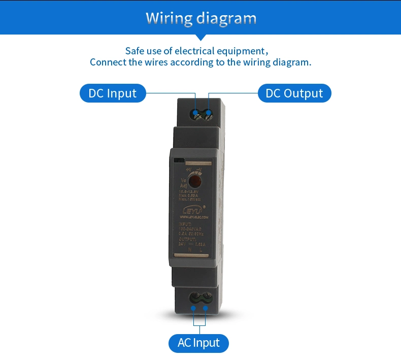 12 Volt 15W DIN Rail Mount Single Output 12V 1.25A AC DC Switching Power Supply for Access Control System