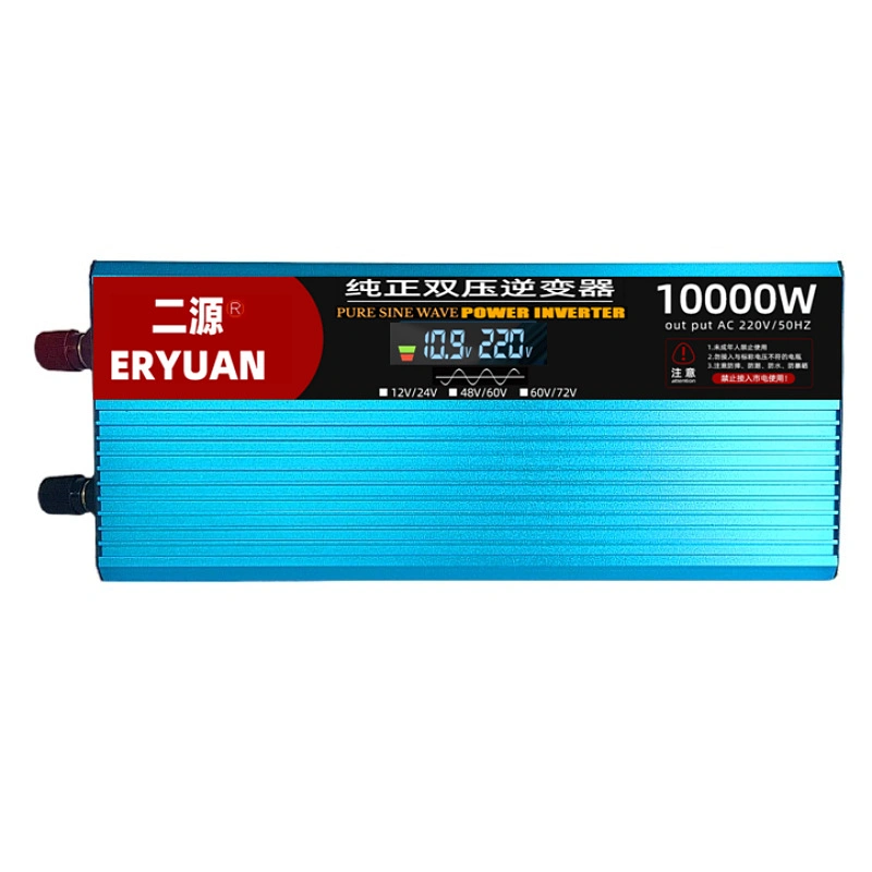 10000W Power Bank Inverter, DC 12V/24V to 220V AC Converter Lithium-Ion Battery