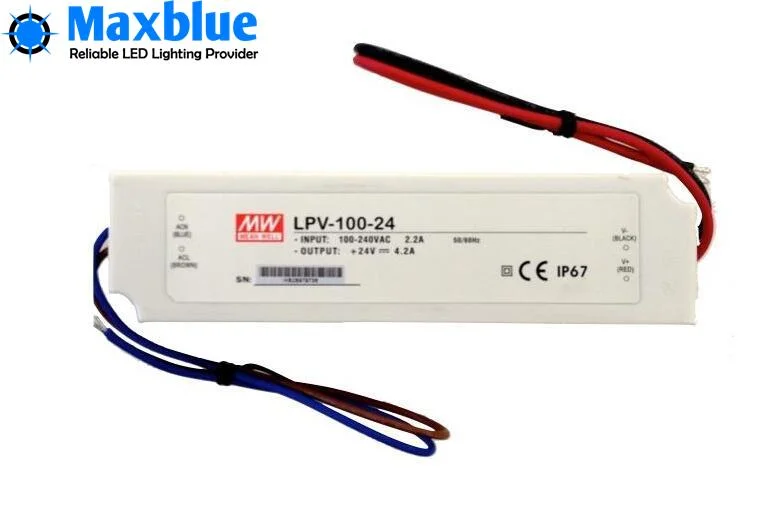 Lpv-100-24 100W Meanwell Waterproof LED Driver for DC24V LED Lights