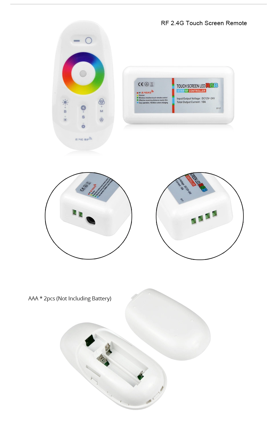 RGB LED Strip Light/Lamp Controller for 12V 30/60 LEDs /M Tape Wireless Remote Control SMD 2835 5050 RGB LED Strips Controller