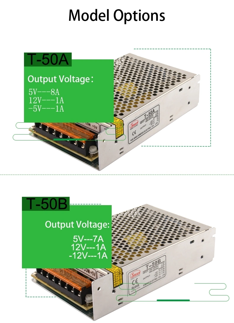 T-60B 60W 5V7A 12V1A -12V1A Triple Output Power Supply SMPS