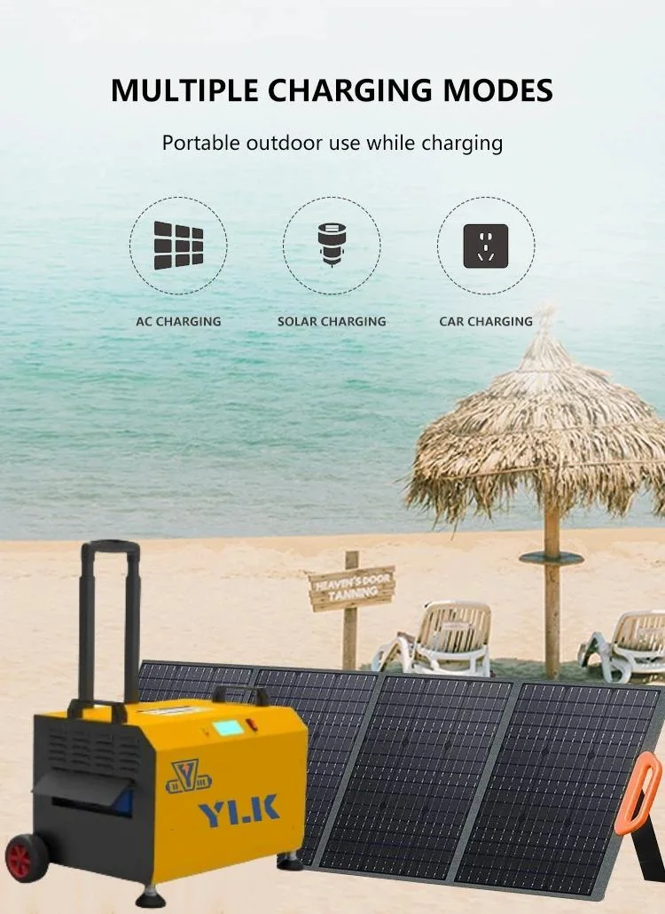 Noiseless Lithium Ion Battery 2500W 5000W Solar Generator for Emergency Power Supply