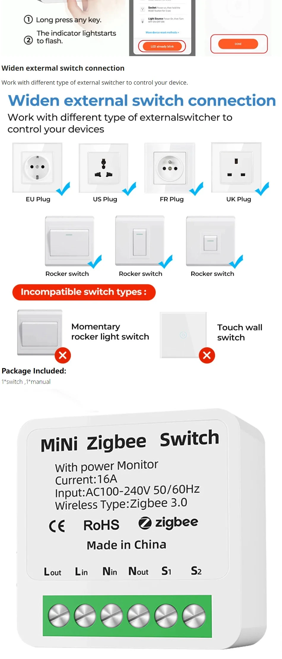 Switching Power Supply Module Smart Switch WiFi Remote Control Switch