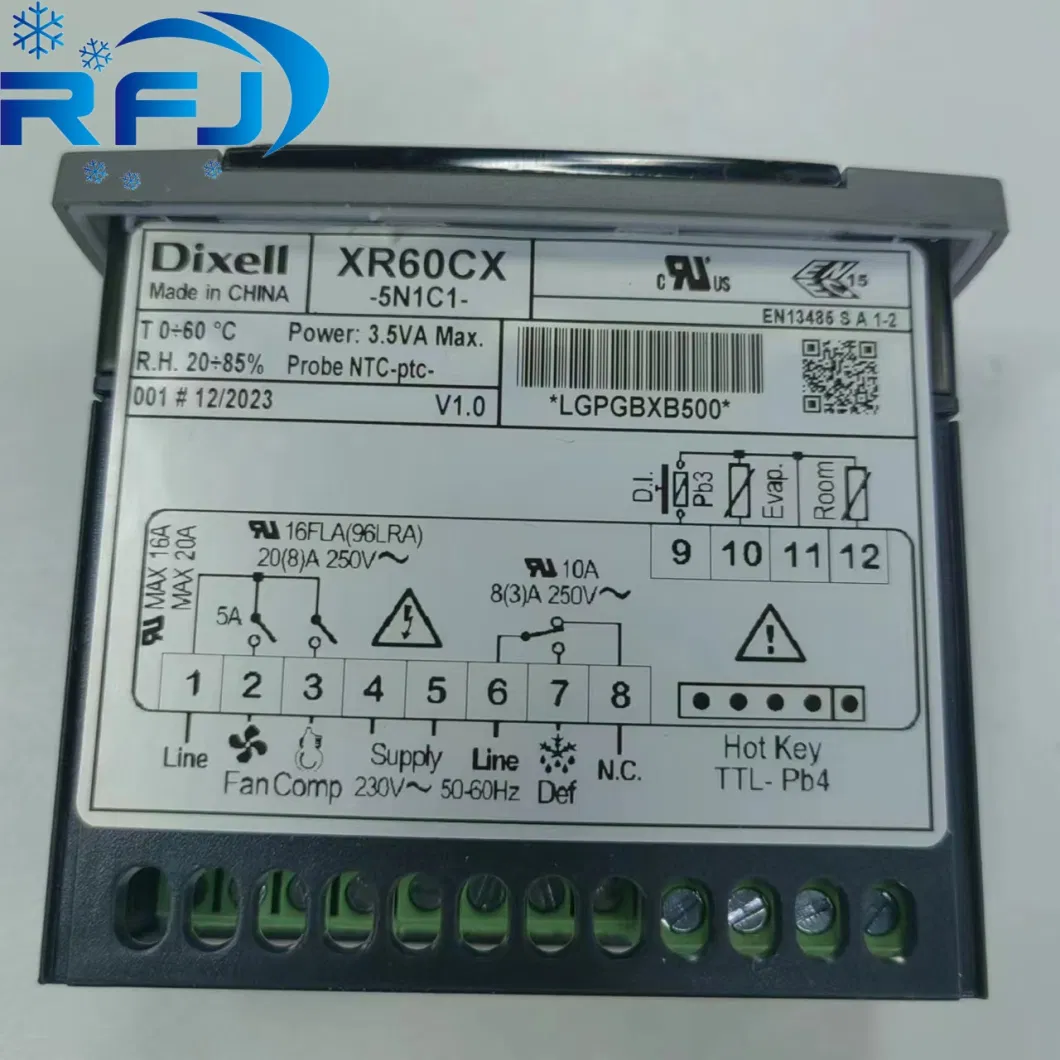 Dixell Temp Controller for Refrigeration Digital Thermostat Controller Xr60cx Suitable for Applications on Medium or Low Temperature Refrigerating Units