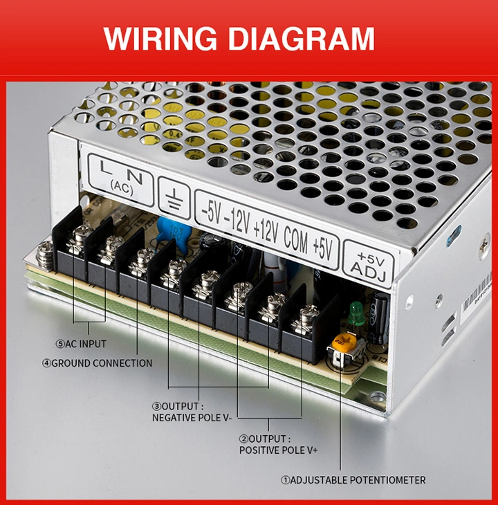 60W Quad Output Series SMPS LED Power Supply, 5V 12V 24V 48V, Switching Power Supply