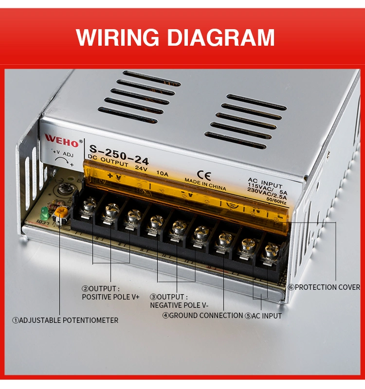 Industrial Constant Voltage DIN Rail Power Supply S-500-36 500W 110V 220V DC12V 24V 36V 48V 10A 15A AC to DC Single Output Switching Power Supply