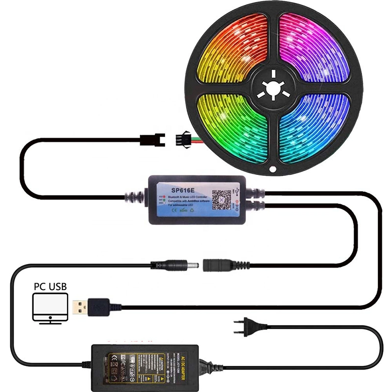 Sp616e Bt Ambibox Monitor Controller Compatible Music USB Computer TV Backlight PC for DC 5V Ws2812b LED Strips Light