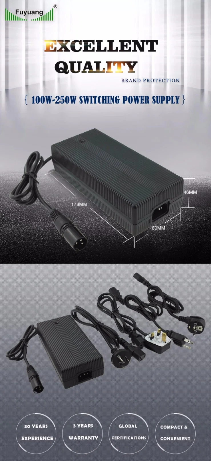 Manufacturer AC DC 120W/12V 10A/24V 5A Power Adapter/Switching Power Supply for LED/LCD/CCTV
