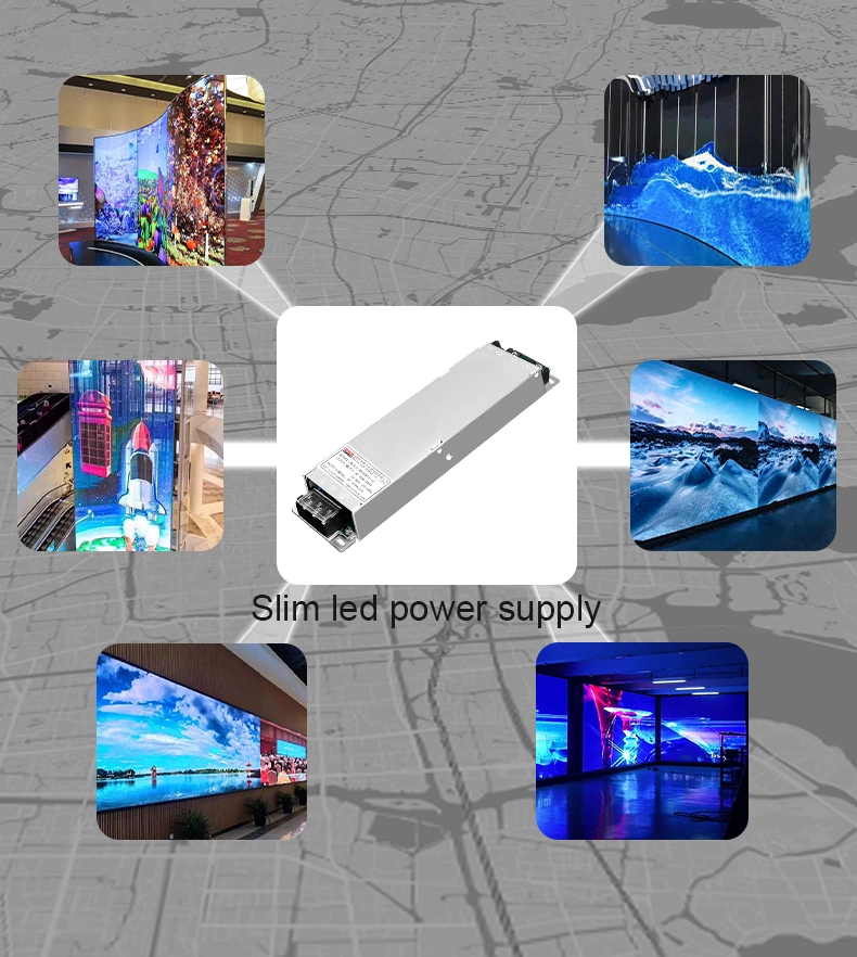 LED Driver Transparent Screen Die-Casting Box Switching Power Supply 5V 40A Slim
