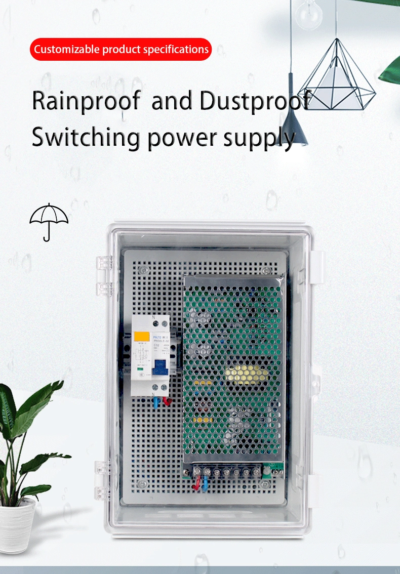 Rainproof Switching Power Supply Power Box 220V to 12V DC Monitoring Transformer