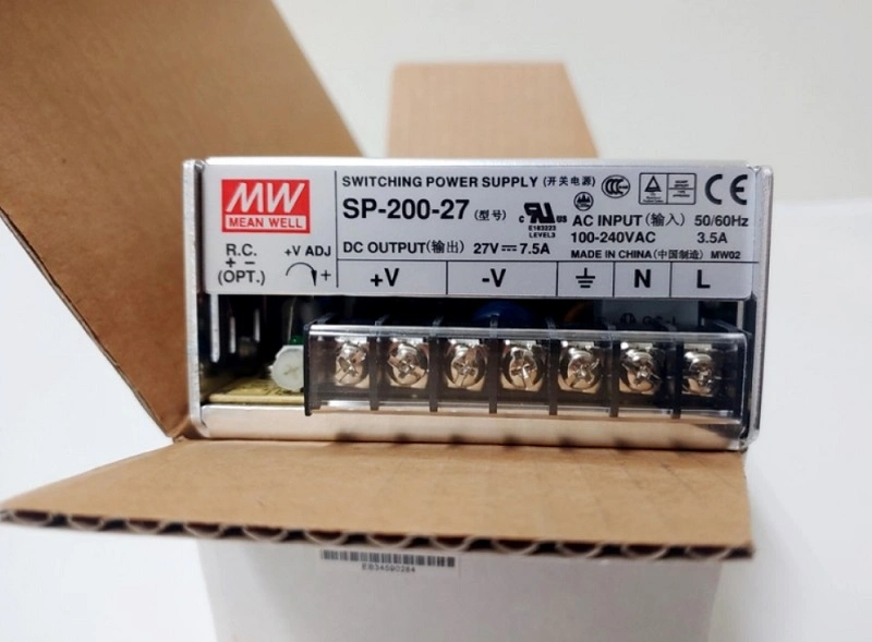 Brand-New Mean-Well-Sp-200-27 AC-DC-Single Output-Enclosed Power-Supply with-Pfcforced Air-Cooling Optional-Remote on/off