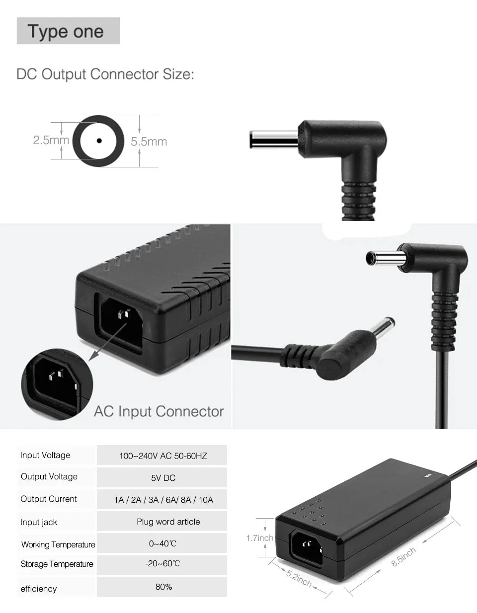 DC5V LED Power Supply 2A 3A 6A 8A 10A Switch Transformer Ws2812b LED Strip Light Adapter Sk6812 RGBW Ws2801 Sk9822 Ws2813 Lights