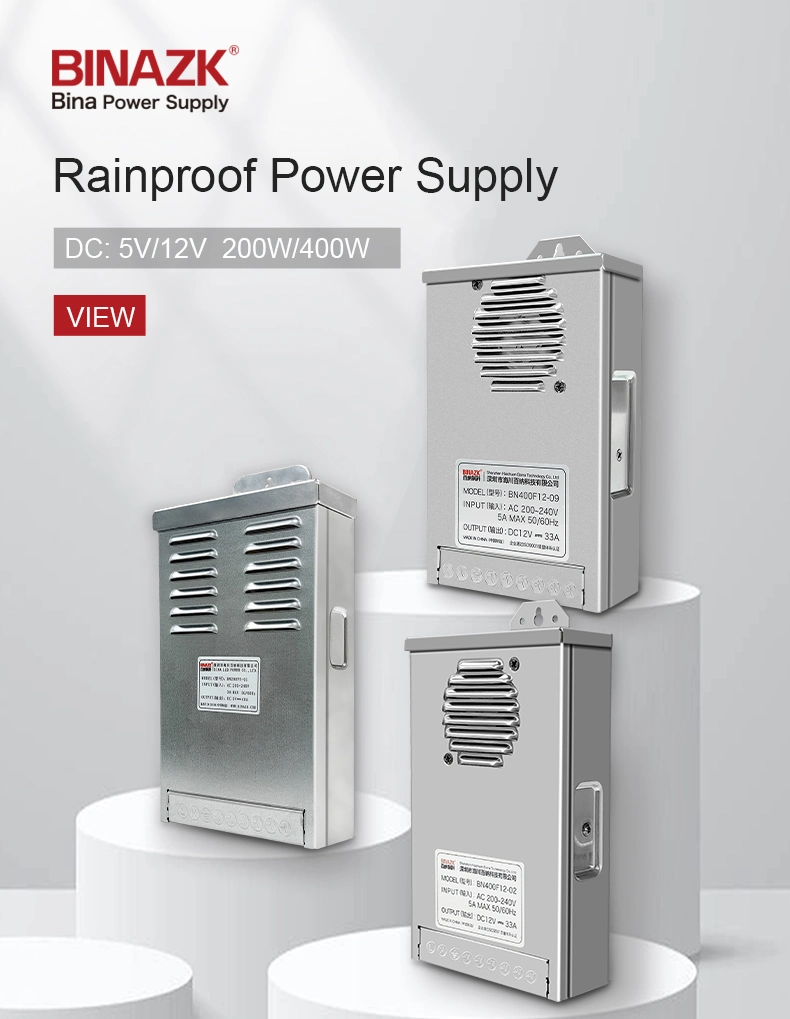 Bina Outdoor Landscape Lighting Rainproof Power Supply 5V 80A 400W Switching Power