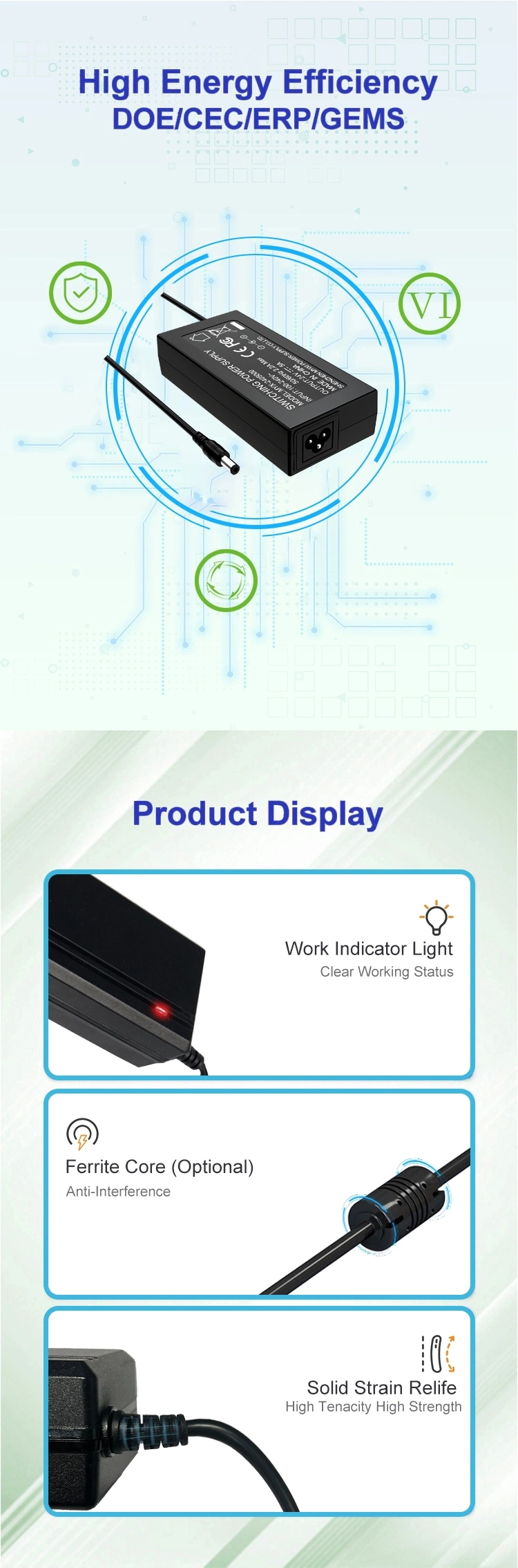 OEM Manufacturer 12V 24V 36V 48V 1A 2A 3A 5A 10A Desktop AC/DC Power Adapters CE FCC ETL SAA C-Tick Kc Kcc PSE Switching Power Supply 12V10A Adaptor