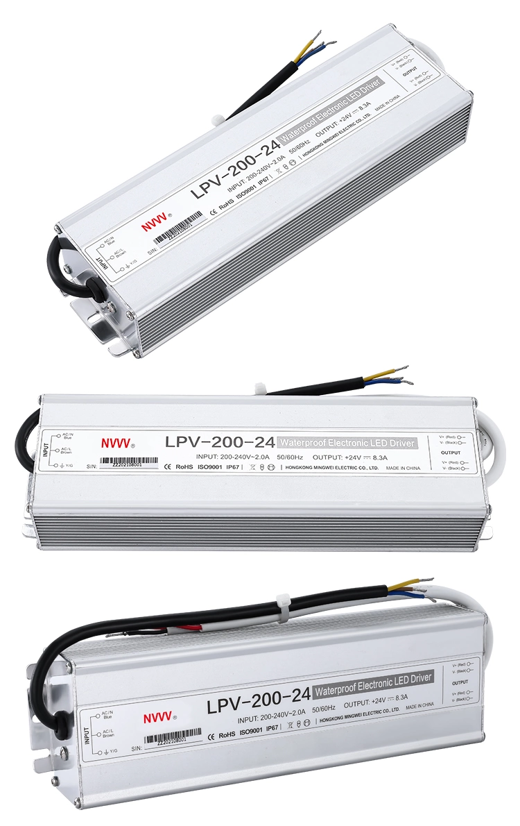 Waterproof Power Supply 200W 24V Switching Power Supply LED Driver Lpv-200W-24V
