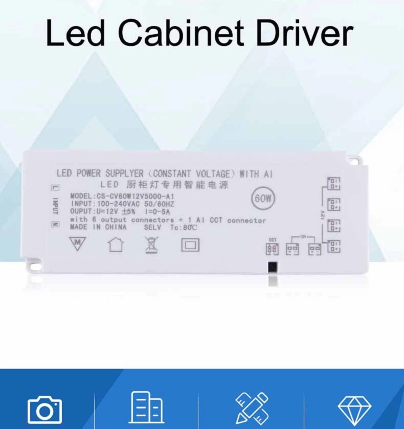 Cabinet Lighting LED 24W 36W 60W 12V Constant Voltage LED Power Supply