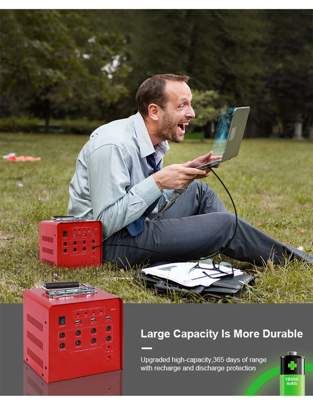 Portable Portable Outdoor Battery 12V 50W Large Emergency Energy Storage Power Supply Solar Backup Power Box