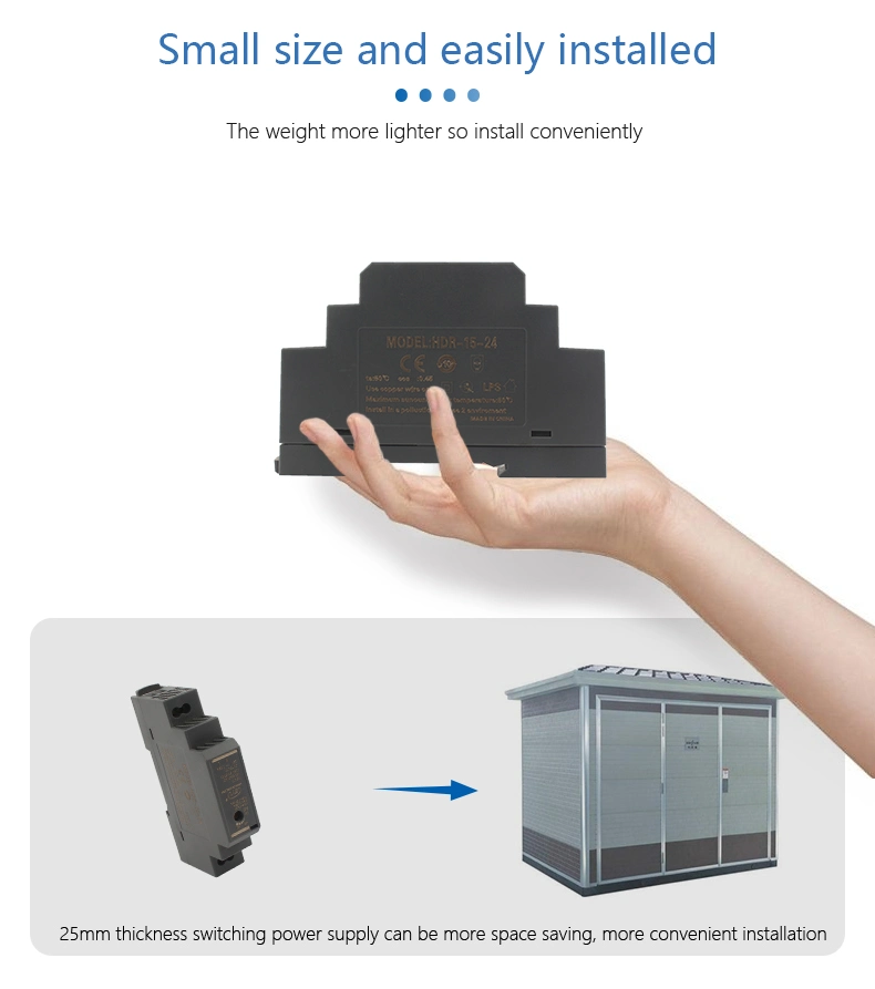 12 Volt 15W DIN Rail Mount Single Output 12V 1.25A AC DC Switching Power Supply for Access Control System
