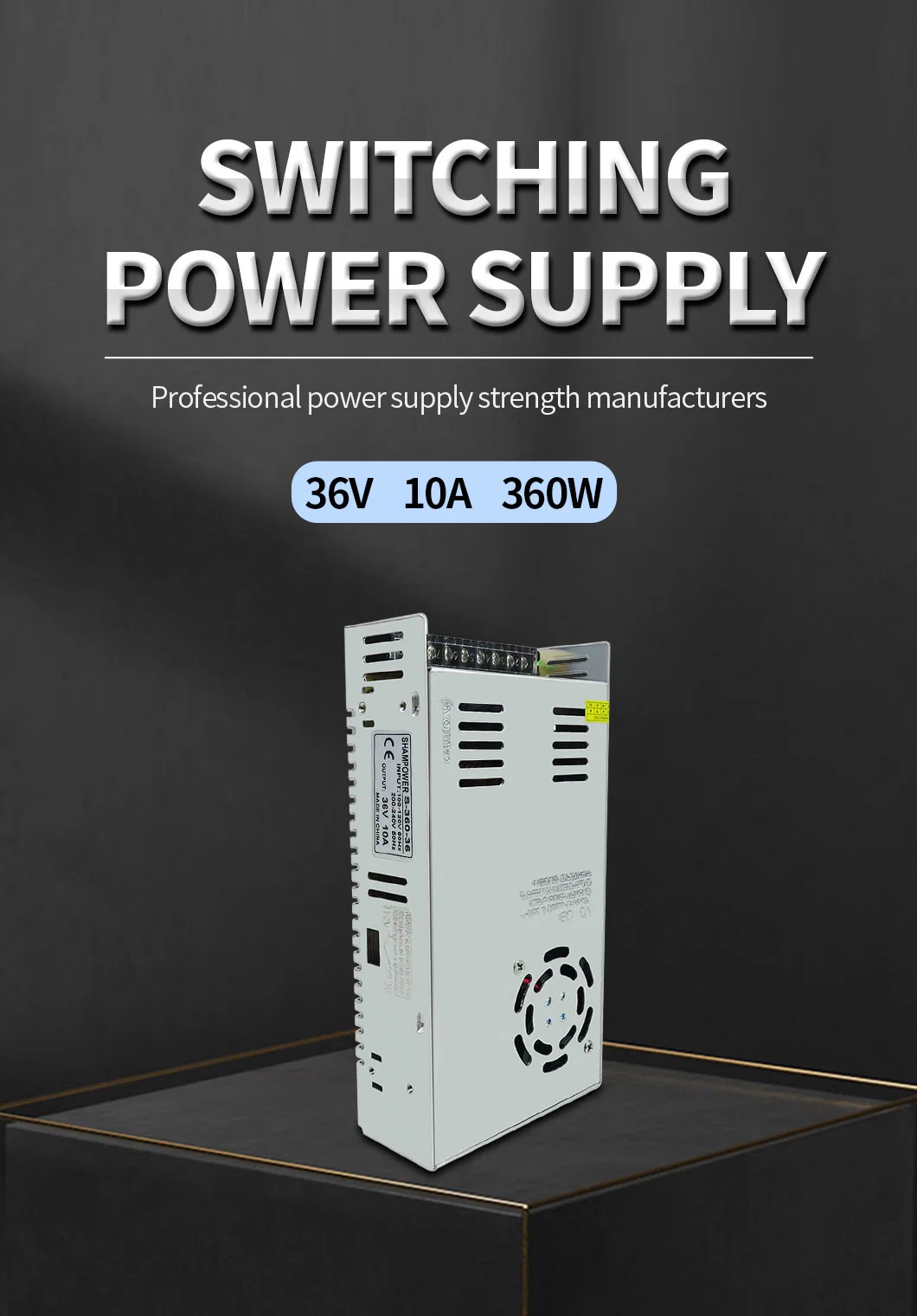 LED DC 36V 10A 360W Switching Power Supply for LED Lighting
