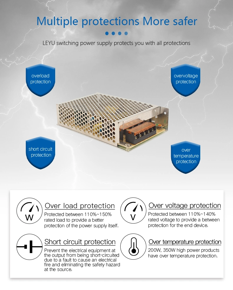 50W Single Phase Output Switching Power Supply with CE, RoHS